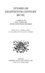Studies in eigteenth-century music: a tribute to Karl Geiringer on his seventieth birthday