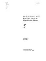 3. Multi-movement works published singly and unpublished sonatas