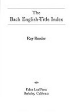 20. The Bach English-Title Index