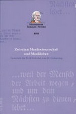 17. Zwischen Musikwissenschaft und Musikleben: Festschrift für Wolf Hobohm zum 60. Geburtstag am 8. Januar 1998