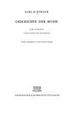 Geschichte der Musik: ein Studien- und Nachschlagebuch