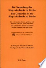 1, Oratorien, Messen, geistliche und weltliche Kantaten, Arien und Lieder ; Katalog. Teil 6. Katalog zur Mikrofiche-Edition