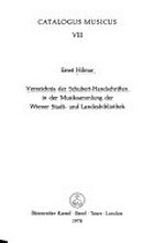 8. Verzeichnis der Schubert-Handschriften in der Musiksammlung der Wiener Stadt- und Landesbibliothek