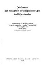 27. Quellentexte zur Konzeption der europäischen Oper im 17. Jahrhundert