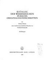Serie 9, Bd. 1, Abb. Katalog der Wasserzeichen in Bachs Originalhandschriften: Abbildungen