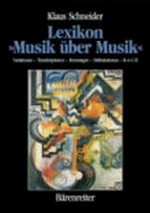 Lexikon "Musik über Musik" Variationen - Transkriptionen - Hommagen - Stilimitationen - B-A-C-H