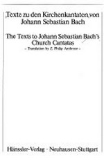 Texte zu den Kirchenkantaten von Johann Sebastian Bach