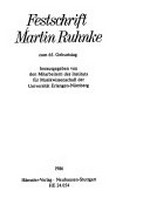 Festschrift Martin Ruhnke: zum 65. Geburtstag