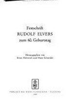 Festschrift Rudolf Elvers zum 60. Geburtstag