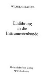 21. Einführung in die Instrumentenkunde