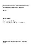 5. Der Generalbaß-Satz und seine Rolle in Bachs Choral-Satz