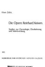 8. Die Opern Reinhard Keisers: Studien zur Chronologie, Überlieferung und Stilentwicklung