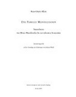 27. Die Familie Mendelssohn: Stammbaum von Moses Mendelssohn bis zur siebenten Generation