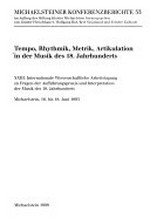 53. Tempo, Rhythmik, Metrik, Artikulation in der Musik des 18. Jahrhunderts