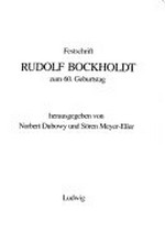 Festschrift Rudolf Bockholdt zum 60. Geburtstag