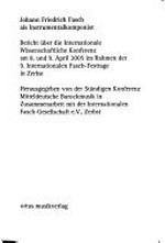 14. Johann Friedrich Fasch als Instrumentalkomponist: Bericht über die internationale wissenschaftliche Konferenz am 8. und 9. April 2005 im Rahmen der 9. Internationalen Fasch-Festtage in Zerbst