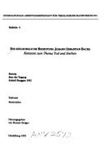 4. Die seelsorgliche Bedeutung Johann Sebastian Bachs: Kantaten zum Thema Tod und Sterben ; Bericht über die Tagung Schloss Beuggen 1992 ; Referate, Materialien