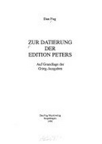 Zur Datierung der Edition Peters: auf Grundlage der Grieg-Ausgaben