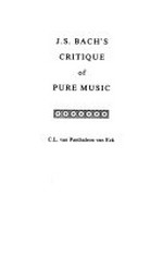 J. S. Bach's critique of pure music