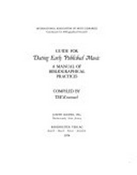 Guide for dating early published music: a manual of bibliographical practices