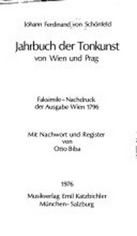 [1]. Jahrbuch der Tonkunst von Wien und Prag